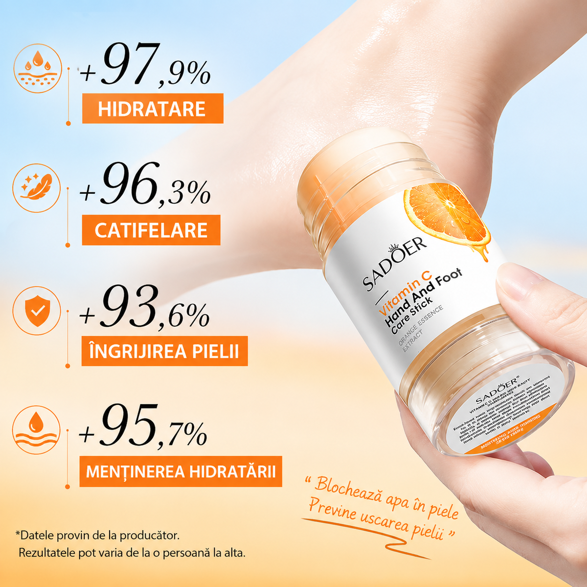 Stick pentru Călcâie Uscate cu Vitamina C – Exfoliază, Hidratează și Catifelează Pielea