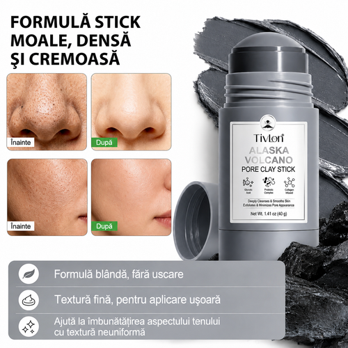 Mască Facială Stick cu Argilă Vulcanică pentru Curățare Profundă și Hidratare