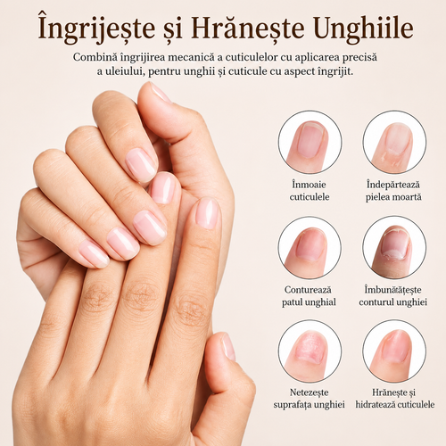 Creion 3 în 1 pentru Cuticule – Îndepărtează, Hidratează și Îngrijește