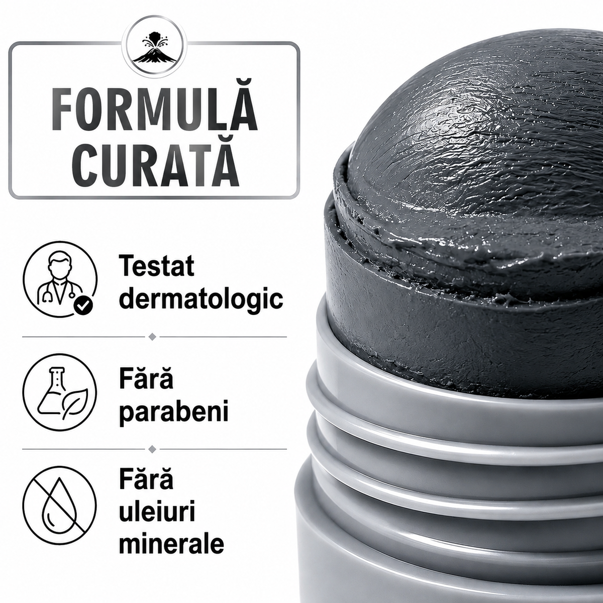 Mască Facială Stick cu Argilă Vulcanică pentru Curățare Profundă și Hidratare