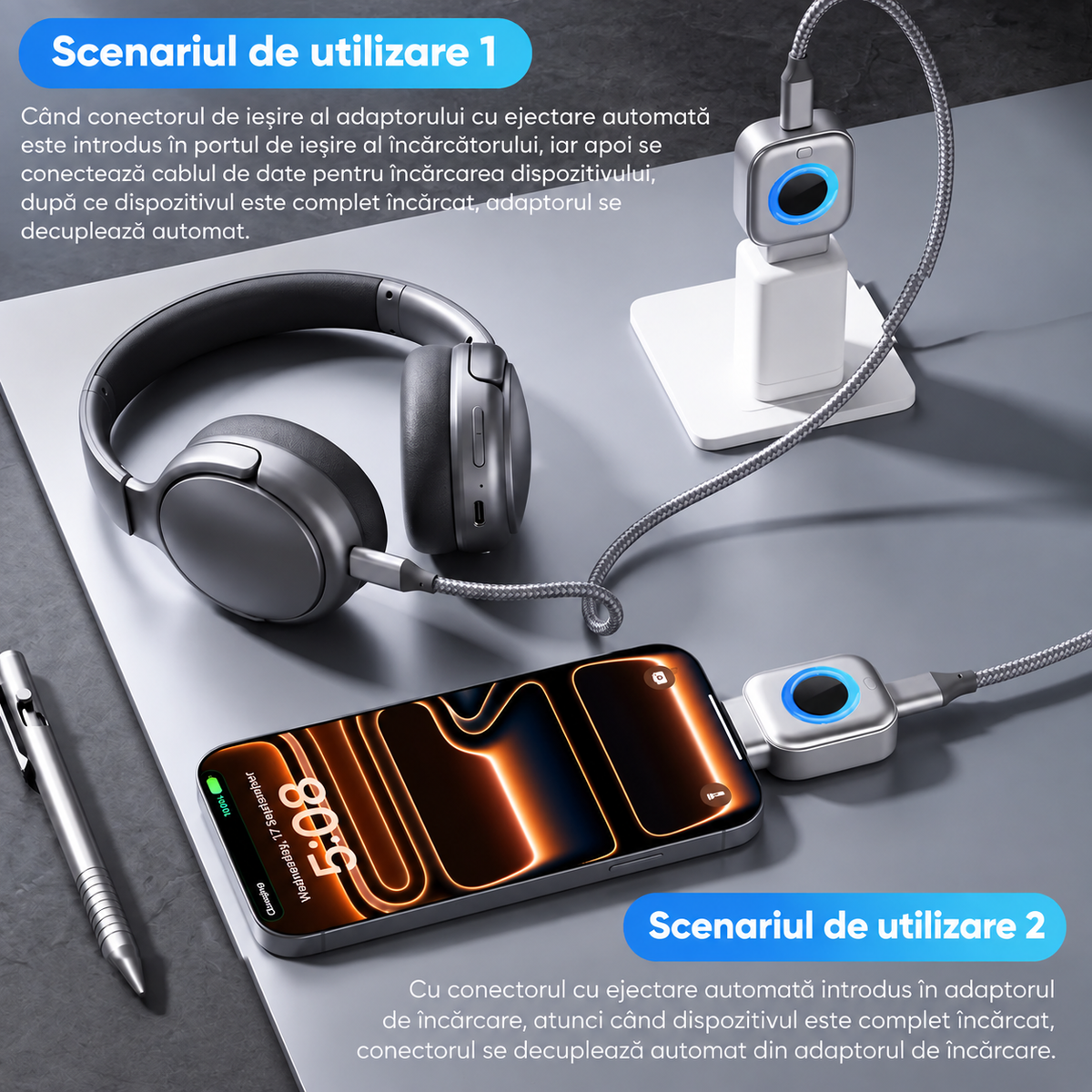 Adaptor Inteligent de Încărcare cu Oprire Automată – 140W